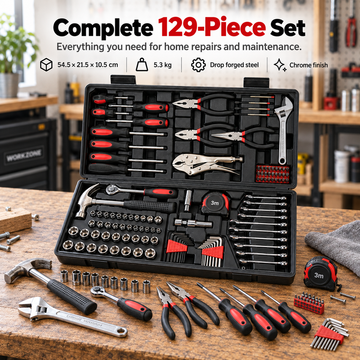 129-Piece Home & Mechanics Tool Kit with Carry Case