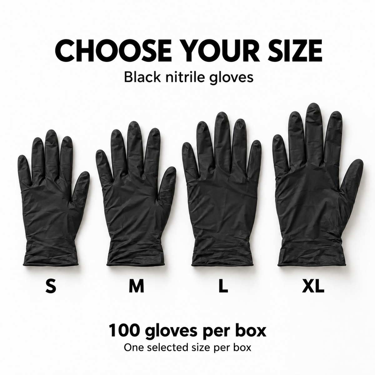 Choose Small, Medium, Large or XL – 100 gloves per box