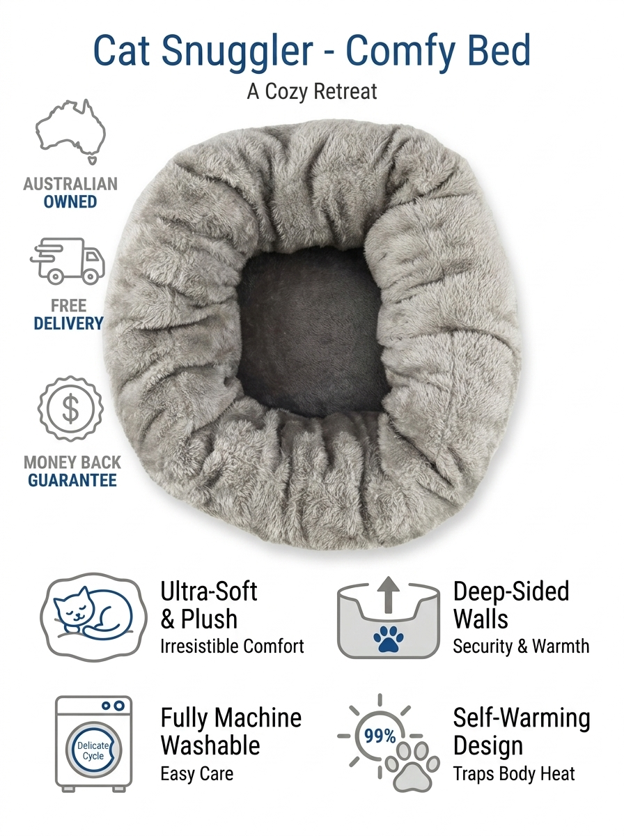 Cat Snuggler Calming Pet Bed | Anti-Anxiety Soft Plush Cat Mat